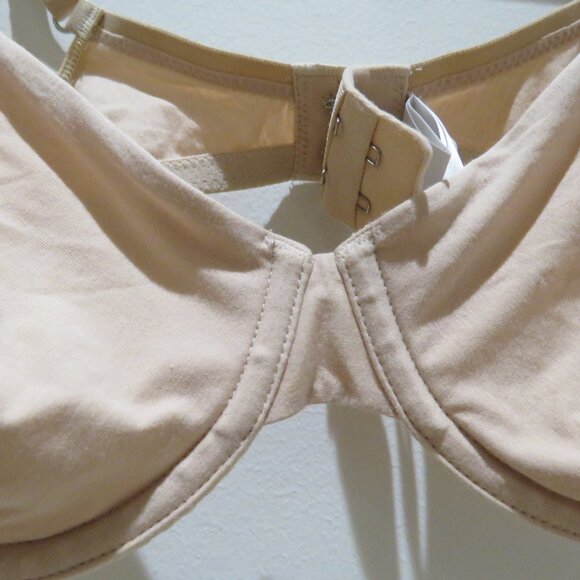 HANRO Cotton Sensation Underwire Bra in Beige Neutral Minimalist - Size 34B - Picture 5 of 14